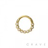 316L SURGICAL STEEL MULTI CZ BEZEL ROUND SEPTUM HINGED SEGMENT HOOP RING