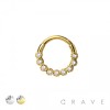 316L SURGICAL STEEL MULTI CZ BEZEL ROUND SEPTUM HINGED SEGMENT HOOP RING