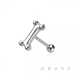 BONE 316L SURGICAL STEEL TONGUE BARBELL