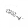 316L SURGICAL STEEL OMG WORD TONGUE BARBELL