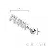 316L SURGICAL STEEL PUNK WORD TONGUE BARBELL