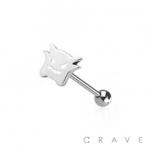 316L SURGICAL STEEL SPOOKY GHOST TONGUE BARBELL
