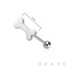 316L SURGICAL STEEL BONE TONGUE BARBELL