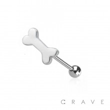 316L SURGICAL STEEL BONE TONGUE BARBELL