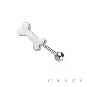 316L SURGICAL STEEL BONE TONGUE BARBELL
