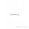 PEARL COAT BALL END 316L SURGICAL STEEL CARTILAGE BARBELL