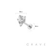 MULTI CZ LEAF TOP THREADLESS (PUSH IN) 316L SURGICAL STEEL LABRET SET
