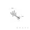 LOTUS MARQUISE TOP THREADLESS (PUSH IN) 316L SURGICAL STEEL LABRET SET