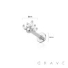 MULTI CZ SHINY BALL EMBED TOP THREADLESS (PUSH IN) 316L SURGICAL STEEL LABRET SET