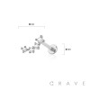 MULTI CZ ARCH TOP THREADLESS (PUSH IN) 316L SURGICAL STEEL LABRET SET