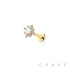 OPAL STARBURST COMET TOP THREADLESS (PUSH IN) 316L SURGICAL STEEL LABRET SET