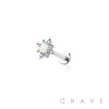 OPAL STARBURST COMET TOP THREADLESS (PUSH IN) 316L SURGICAL STEEL LABRET SET