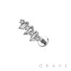 DECOR THREE CZ LINE TOP 316L SURGICAL STEEL THREADLESS (PUSH IN ) LABRET SET