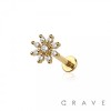 MULTI CZ FLOWER 8 PETALS 316L SURGICAL STEEL THREADLESS (PUSH IN) LABRET SET