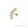 ARCH PRONG CZ  THREADLESS (PUSH IN) 316L SURGICAL STEEL LABRET SET