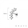 ARCH PRONG CZ  THREADLESS (PUSH IN) 316L SURGICAL STEEL LABRET SET