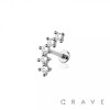 ARCH PRONG CZ  THREADLESS (PUSH IN) 316L SURGICAL STEEL LABRET SET