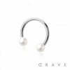 PEARL COATING BALL 316L SURGICAL STAINLESS STEEL HORSESHOE