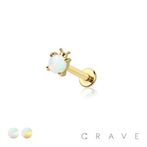 OPAL LADYBUG TOP THREADLESS (PUSH IN) 316L SURGICAL STEEL LABRET SET