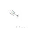 OPAL STAR TOP THREADLESS (PUSH IN) 316L SURGICAL STEEL LABRET SET