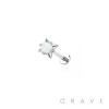 OPAL STAR TOP THREADLESS (PUSH IN) 316L SURGICAL STEEL LABRET SET