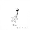 316L SURGICAL STEEL PLUMERIA HAWAII FLOWER NON DANGLE BELLY BUTTON NAVEL RING 
