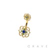 316L SURGICAL STEEL CLOVER FLOWER NON DANGLE BELLY BUTTON NAVEL RING 