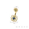316L SURGICAL STEEL CLOVER FLOWER NON DANGLE BELLY BUTTON NAVEL RING 