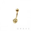 316L SURGICAL STEEL ROSE  FLOWER NON DANGLE BELLY BUTTON NAVEL RING 