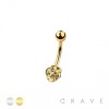 316L SURGICAL STEEL ROSE  FLOWER NON DANGLE BELLY BUTTON NAVEL RING 