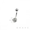 316L SURGICAL STEEL ROSE  FLOWER NON DANGLE BELLY BUTTON NAVEL RING 