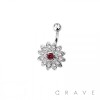 316L SURGICAL STEEL MULTI CZ FLOWER NON DANGLE BELLY BUTTON NAVEL RING 