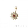 316L SURGICAL STEEL MULTI CZ FLOWER NON DANGLE BELLY BUTTON NAVEL RING 