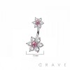 316L SURGICAL STEEL MULTI CZ FLOWER NON DANGLE BELLY BUTTON NAVEL RING 