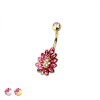 316L SURGICAL STEEL MULTI CZ FLOWER NON DANGLE BELLY BUTTON NAVEL RING 