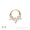 316L SURGICAL STEEL MULTI CZ MARQUISE SEPTUM HINGED SEGMENT HOOP RING