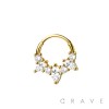 316L SURGICAL STEEL MULTI CZ MARQUISE SEPTUM HINGED SEGMENT HOOP RING