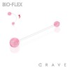 COLOR ACRYLIC BALL BIO-FLEX BAR BELLY RING