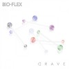 GLITTER ACRYLIC BALL CLEAR BIO-FLEX BAR BELLY RING