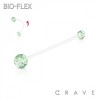 GLITTER ACRYLIC BALL CLEAR BIO-FLEX BAR BELLY RING