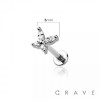 BUTTERFLY CZ STONE TOP PUSHIN (THREADLESS) 316L SURGICAL STEEL LABRET SET