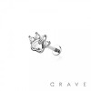 MULTI CZ PAW HEART TOP PUSHIN (THREADLESS) 316L SURGICAL STEEL LABRET SET
