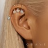316L SURGICAL STEEL CZ MARQUISE FLOWER VERTICAL HELIX STUD/TRAGUS