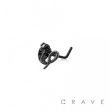 NAJA SNAKE 316L SURGICAL STEEL L-SHAPE NOSE RING (HALLOWEEN)