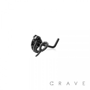 NAJA SNAKE 316L SURGICAL STEEL L-SHAPE NOSE RING (HALLOWEEN)