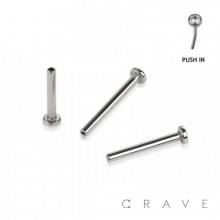 10PCS OF 316L SURGICAL STEEL THREADLESS PUSH IN LABRET FLAT BACK BASE