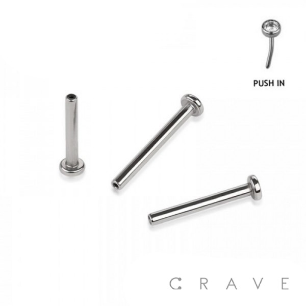 10PCS OF 316L SURGICAL STEEL THREADLESS PUSH IN LABRET FLAT BACK BASE