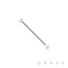 PEARL COAT BALL END 316L SURGICAL STEEL INDUSTRIAL BARBELL