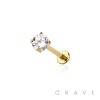 4MM DISK IMPLANT GRADE TITANIUM PRONG SET PUSH IN THREADLESS LABRET