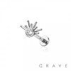 STARBURST HALF WITH CZ THREADLESS (PUSH IN) 316L SURGICAL STEEL LABRET SET